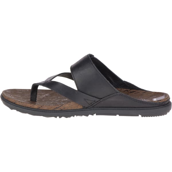 MERRELL Women's Around Town Thong Buckle Sandals, Black