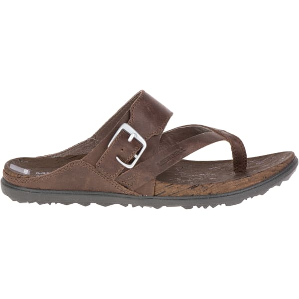 MERRELL Women's Around Town Thong Buckle Sandals, Brown