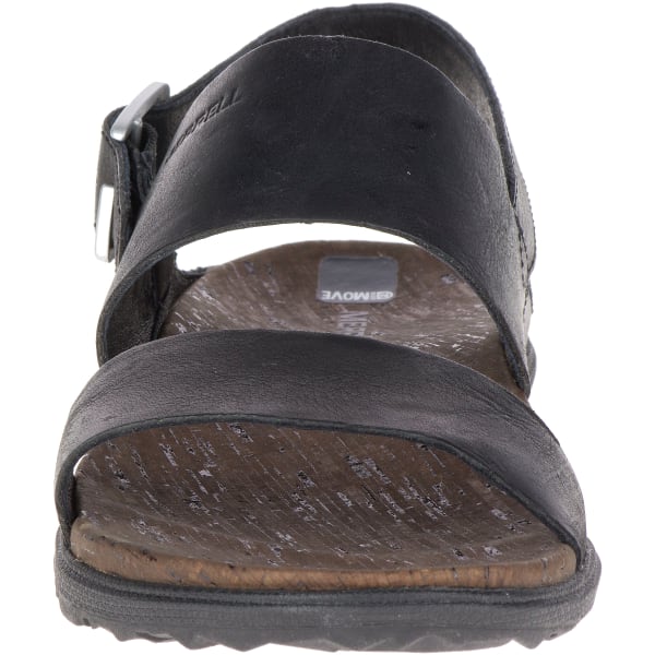 MERRELL Women's Around Town Buckle Slide Sandals, Black/ Brown