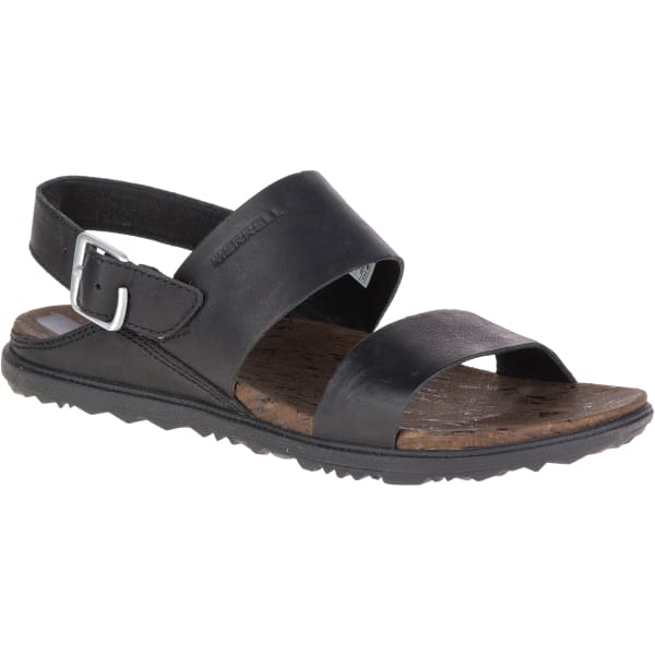 MERRELL Women's Around Town Buckle Slide Sandals, Black/ Brown