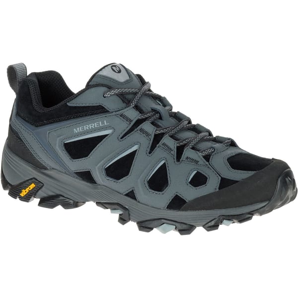 MERRELL Men's Moab FST Leather Hiking Shoes, Black/Granite