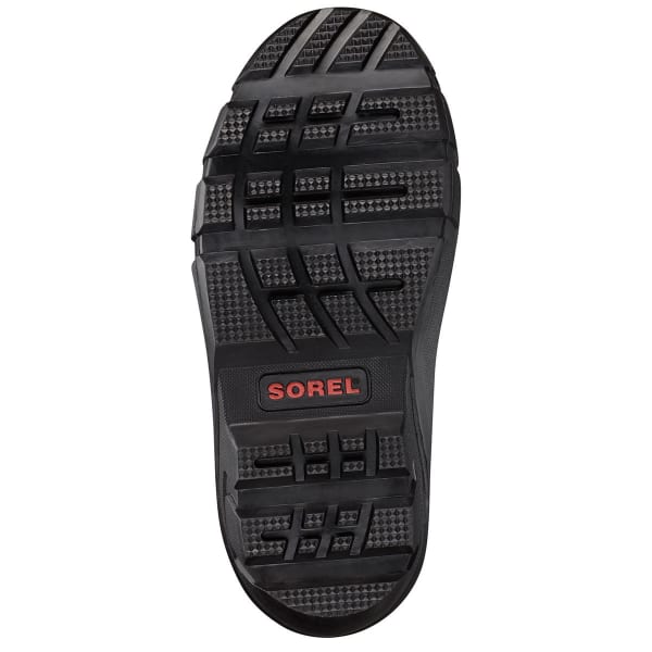 SOREL Boys' Flurry Waterproof Winter Boots, Black/Bright Red