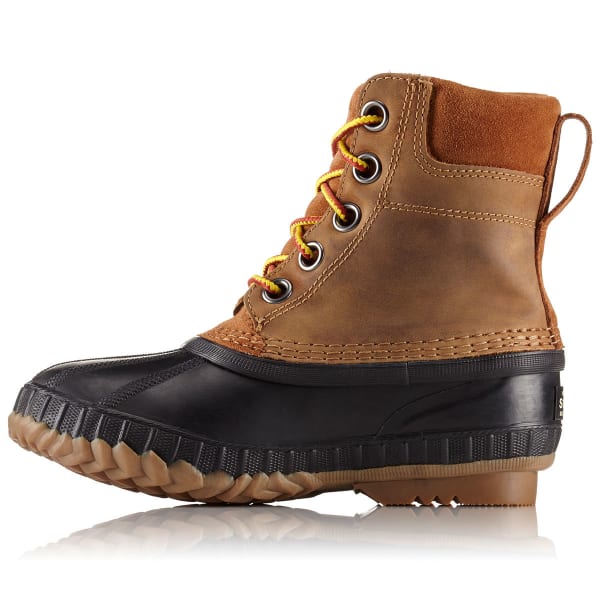 SOREL Boys' Cheyanne II Lace Waterproof Duck Boots, Black/Elk