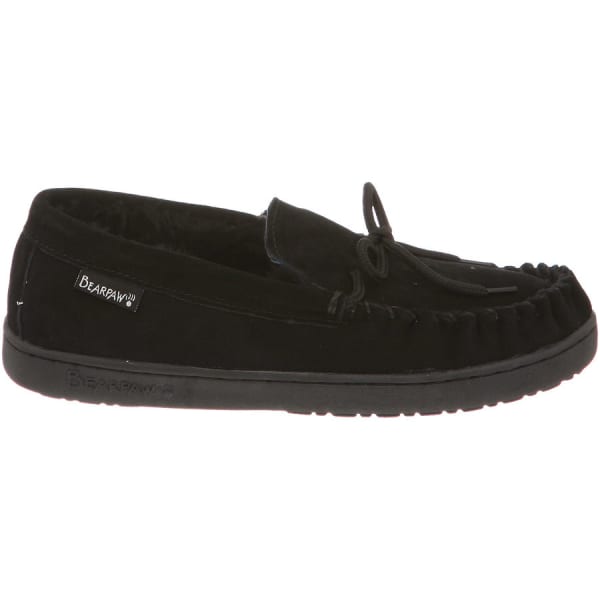 BEARPAW Women's Mindy Moccasin Slippers, Black