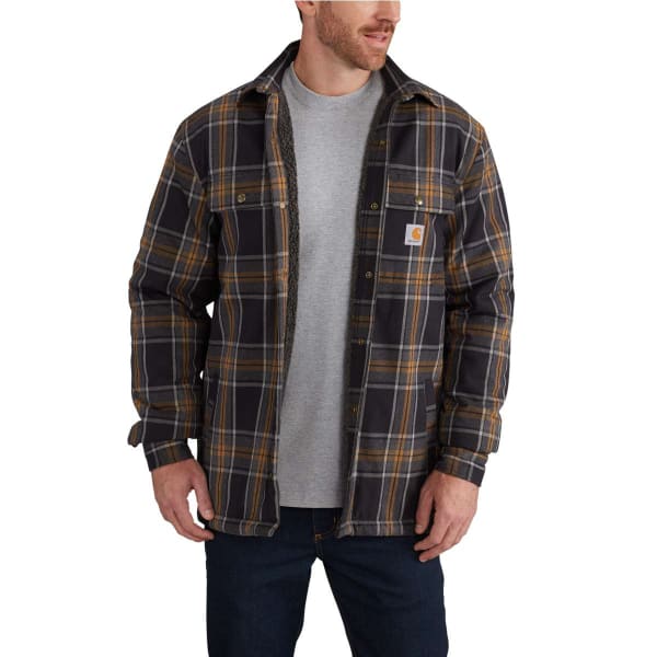 CARHARTT Men's Hubbard Sherpa-Lined Flannel Shirt Jacket