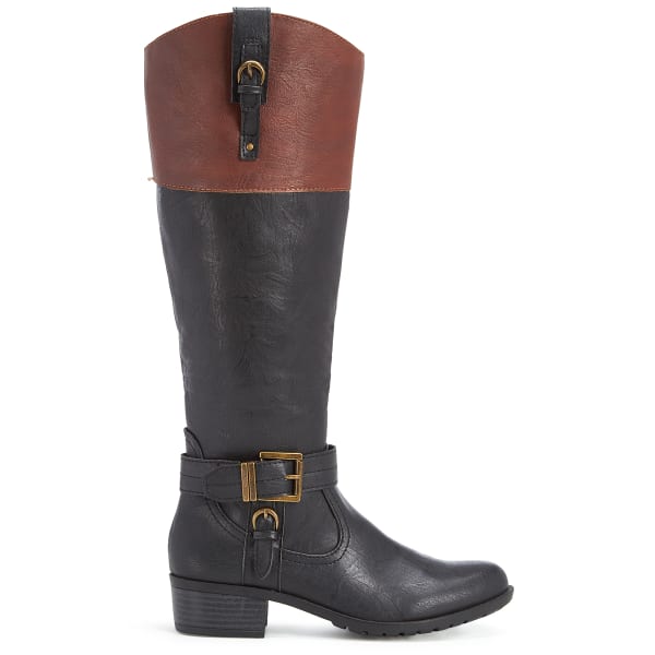 Ivelia Riding Boots, Black/Cognac, Wide 