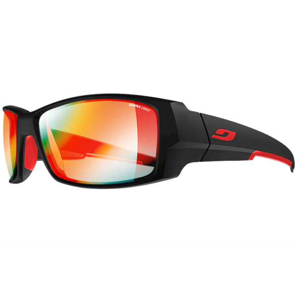 JULBO Armor Sunglasses with Zebra Light Fire, Matt Black/Red