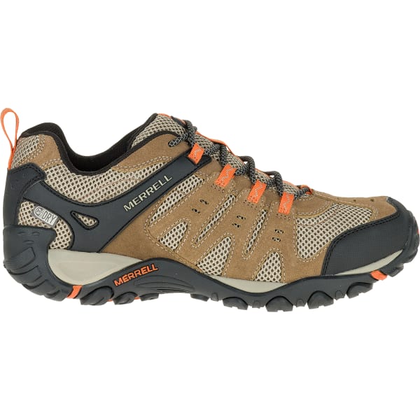 MERRELL Men's Accentor Low Waterproof Hiking Shoes, Otter/Burnt Orange