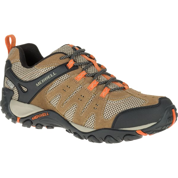 MERRELL Men's Accentor Low Waterproof Hiking Shoes, Otter/Burnt Orange