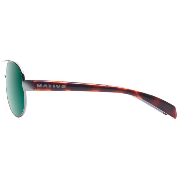 NATIVE EYEWEAR Haskill Sunglasses, Maple Tort/Green Reflex