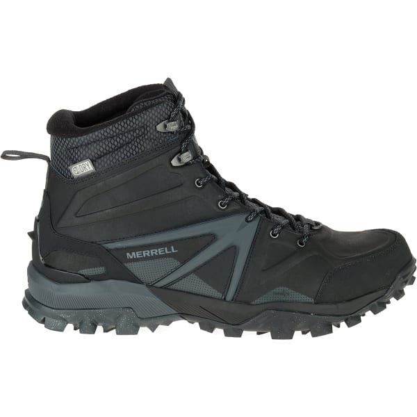 MERRELL Men's Capra Glacial Ice+ Mid Waterproof Hiking Boots, Black