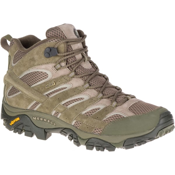 MERRELL Men's Moab 2 Mid Waterproof Hiking Boots, Dusty Olive - Eastern ...