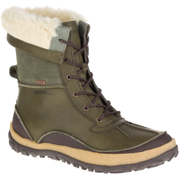 MERRELL Women's Tremblant Mid Polar Waterproof Winter Boots, Dusty Olive