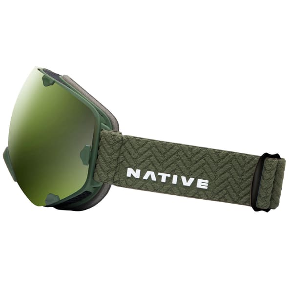 NATIVE EYEWEAR Spindrift Goggles, Army Green/SnowTuned Amber Green