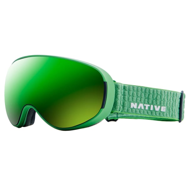 NATIVE EYEWEAR DropZone Snow Goggles, Sweetgrass/SnowTuned Amber Green