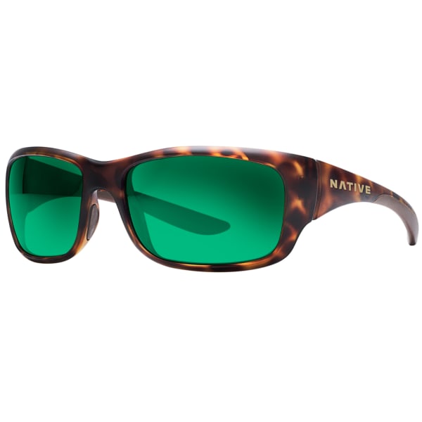 NATIVE EYEWEAR Kannah Sunglasses, Deset Tortoise, Green Reflex lens
