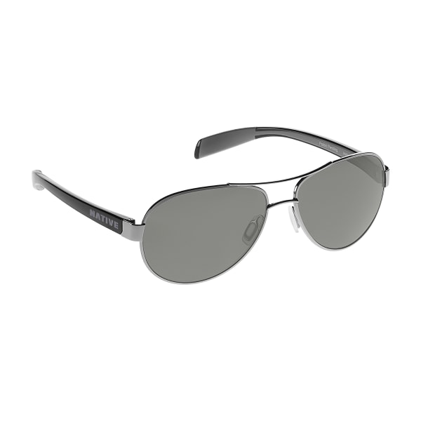 NATIVE EYEWEAR Haskill Sunglasses Chrome / Gloss Black / Gray, Gray