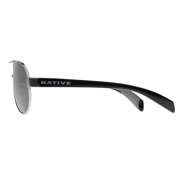 NATIVE EYEWEAR Haskill Sunglasses Chrome / Gloss Black / Gray, Gray