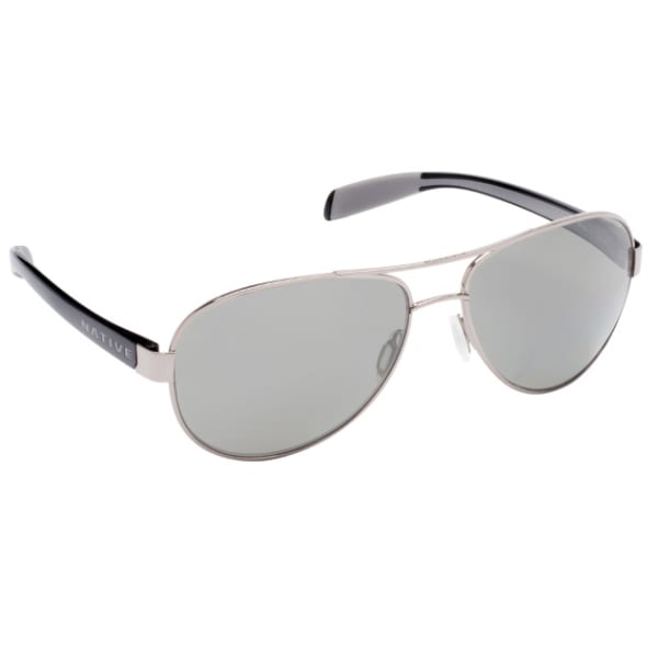 NATIVE EYEWEAR Patroller Sunglasses Chrome / Gloss Black, Gray