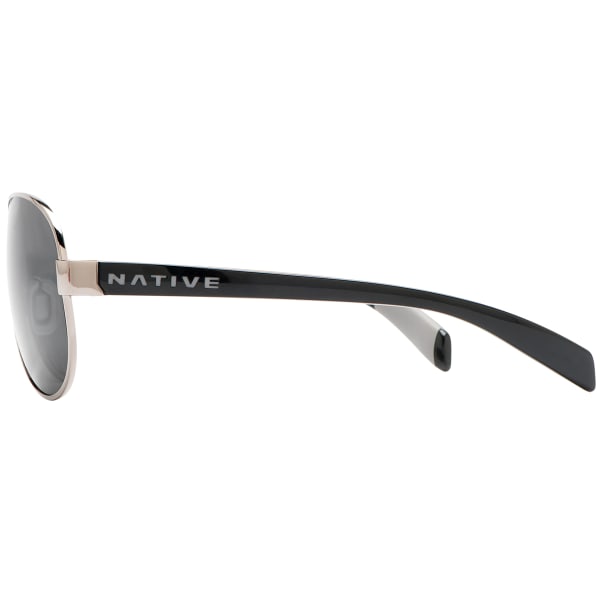 NATIVE EYEWEAR Patroller Sunglasses Chrome / Gloss Black, Gray