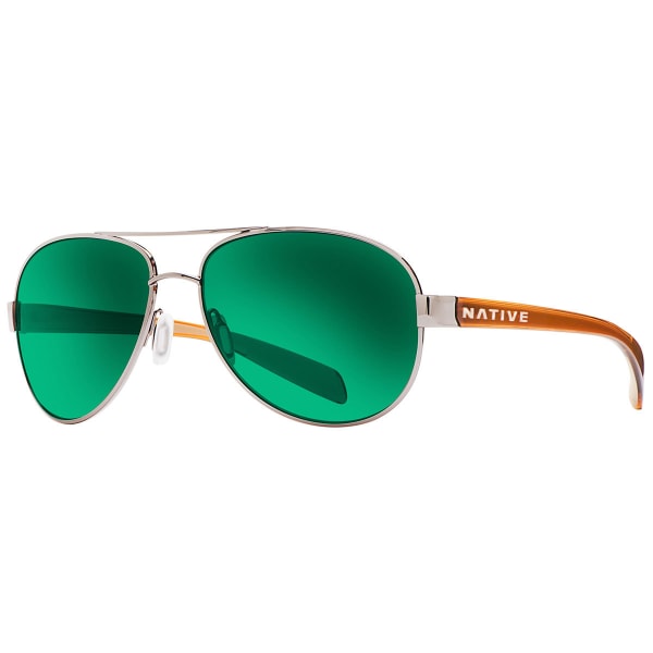 NATIVE EYEWEAR Patroller Sunglasses Chrome/Crystal Brown, Green Reflex