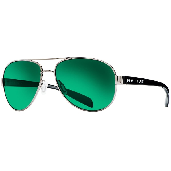 NATIVE EYEWEAR Patroller Sunglasses Chrome/Gloss Black, Silver Reflex