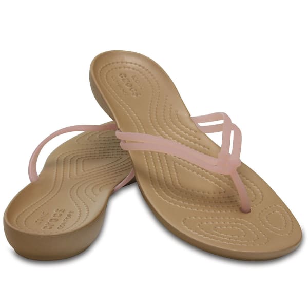 CROCS Women's Isabella Flip Flops, APC/Gold