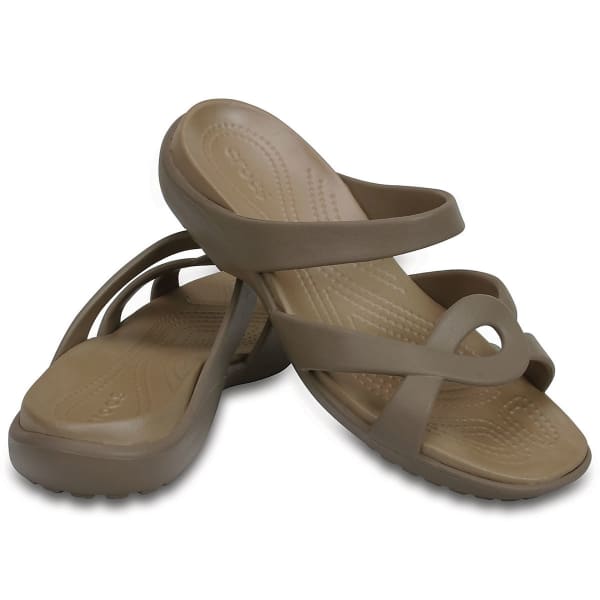 CROCS Women's Meleen Twist Sandals, Mushroom/Gold - Eastern Mountain Sports