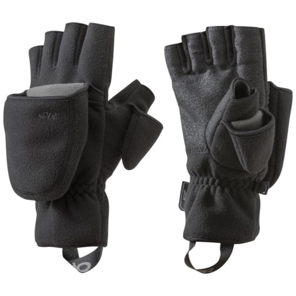 OUTDOOR RESEARCH Gripper Convertible Gloves, Black