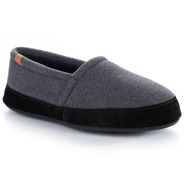 ACORN Men's Moc Slippers, Dark Charcoal