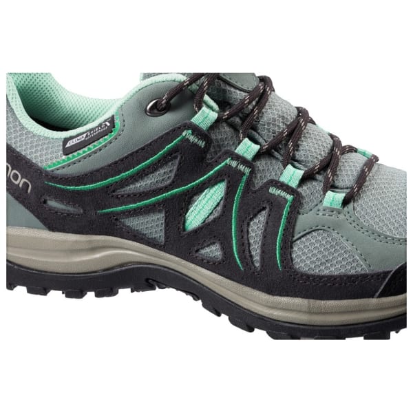 SALOMON Women's Ellipse 2 CS Waterproof Hiking Shoes, Titanium/Asphalt/Green