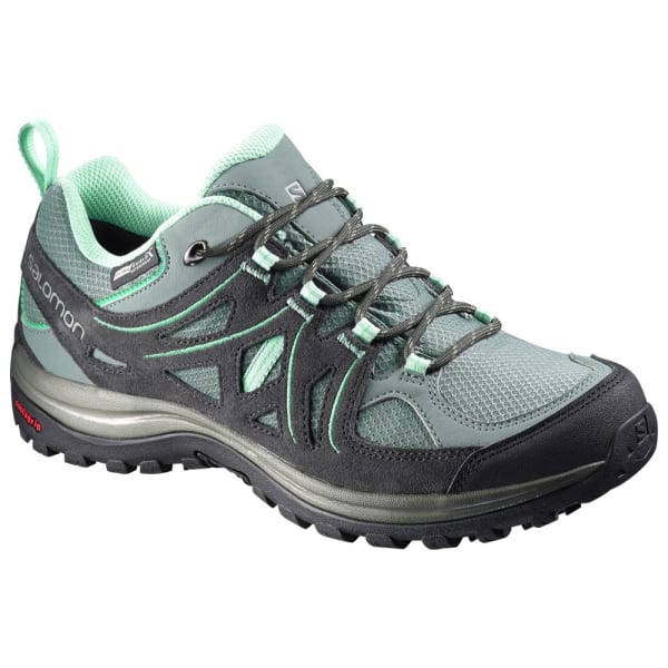 SALOMON Women's Ellipse 2 CS Waterproof Hiking Shoes, Titanium/Asphalt/Green