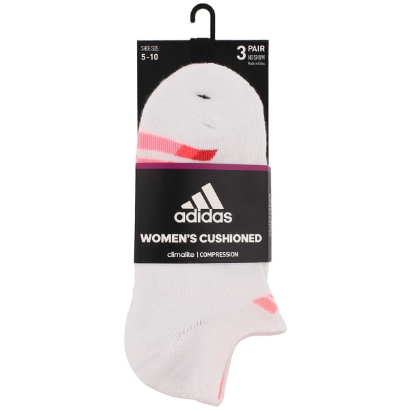 ADIDAS Women's Cushioned Variegated No-Show Socks, 3-Pack