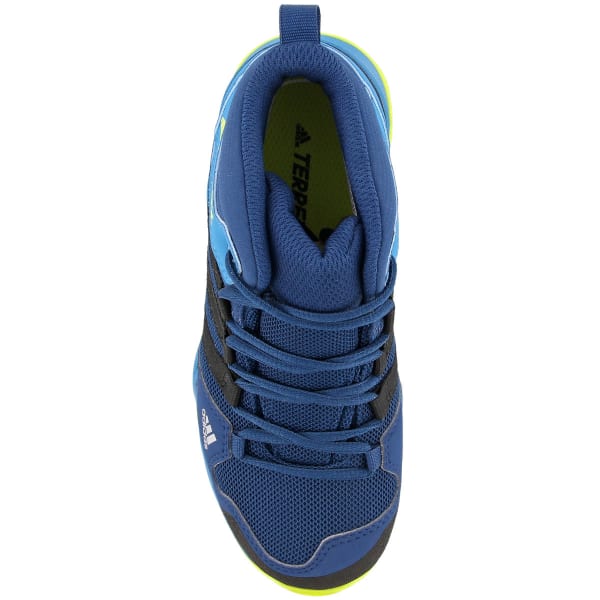 ADIDAS Kids' AX2R Mid Hiking Shoes, Blue Night/Black/Semi Solar Yellow