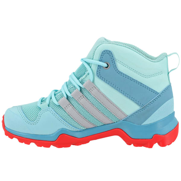 ADIDAS Kids' AX2R Mid Hiking Shoes, Clear Aqua/Grey Two/Easy Coral