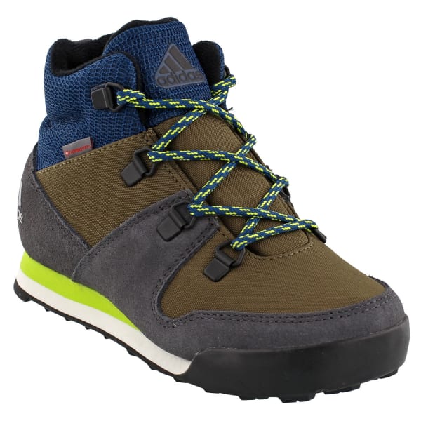 ADIDAS Kids' Snowpitch Hiking Shoes, Trace Cargo/Utility Black/Semi Solar Yellow