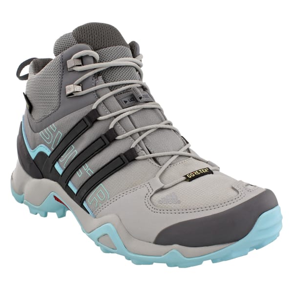 ADIDAS Women's Terrex Swift R Mid GTX Hiking Shoes, Grey Two/Utility Black/Clear Aqua