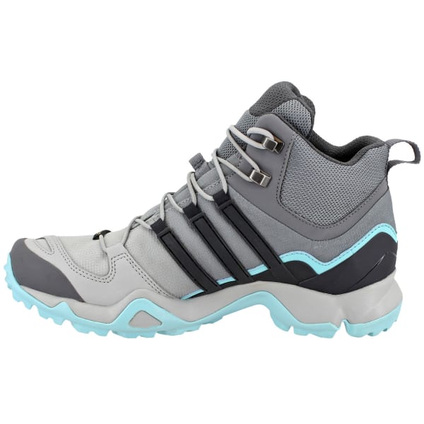 ADIDAS Women's Terrex Swift R Mid GTX Hiking Shoes, Grey Two/Utility Black/Clear Aqua