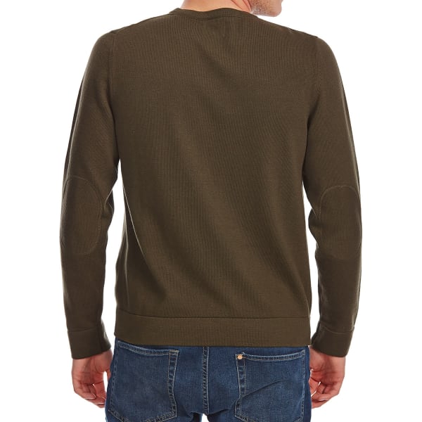 G.H. BASS & CO. Men's Long-Sleeve Crew Sweater with Elbow Patches