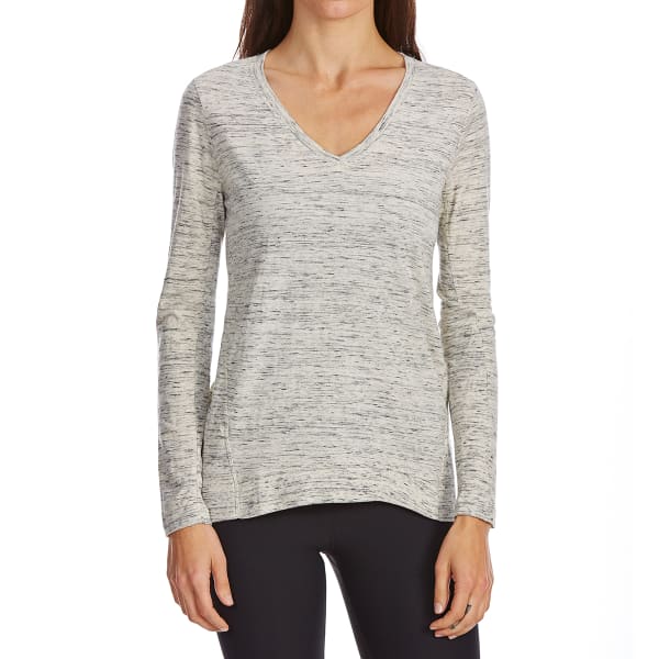 G.H. BASS & CO. Women's Mixed Media V-Neck Long-Sleeve Top