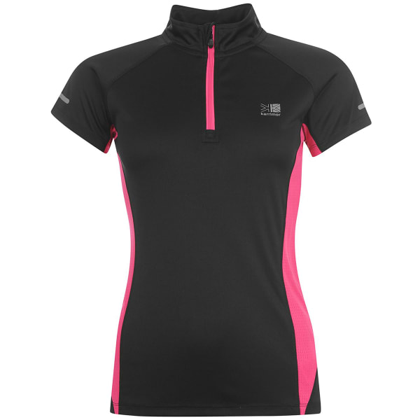 KARRIMOR Women's 1/4 Zip Short-Sleeve Tee