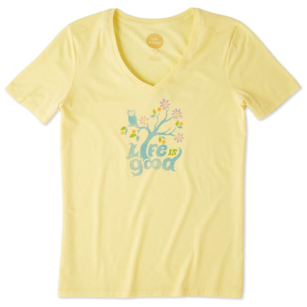 LIFE IS GOOD Women's Happy Owl Cool Vee Tee