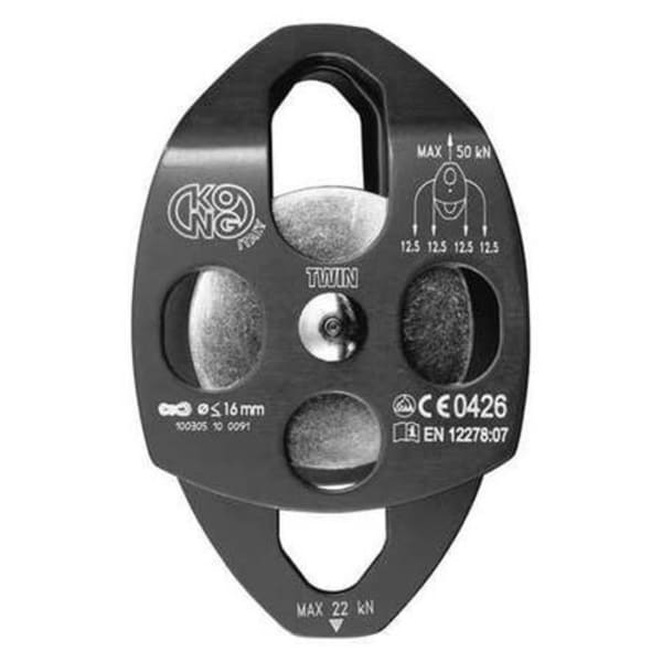 KONG Twin Aluminum Pulley, Double Sheave
