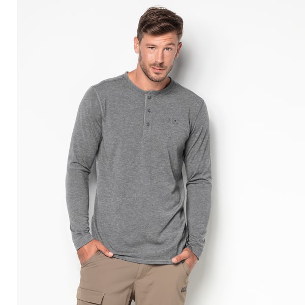 JACK WOLFSKIN Men's Moro Long-Sleeve Henley Shirt