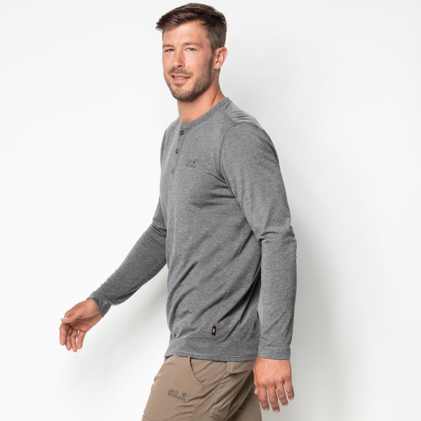 JACK WOLFSKIN Men's Moro Long-Sleeve Henley Shirt