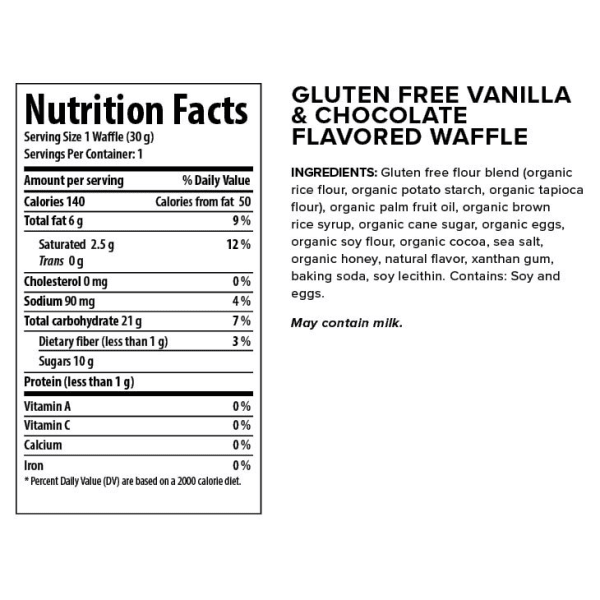 HONEY STINGER Vanilla & Chocolate Gluten Free Organic Waffle