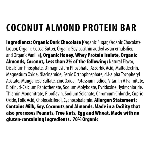 HONEY STINGER Dark Chocolate Coconut Almond 10g Protein Bar