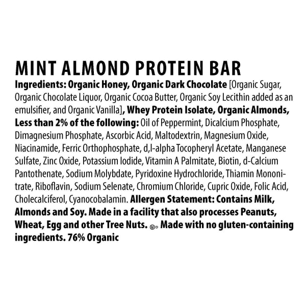 HONEY STINGER Dark Chocolate Mint Almond 10g Protein Bar