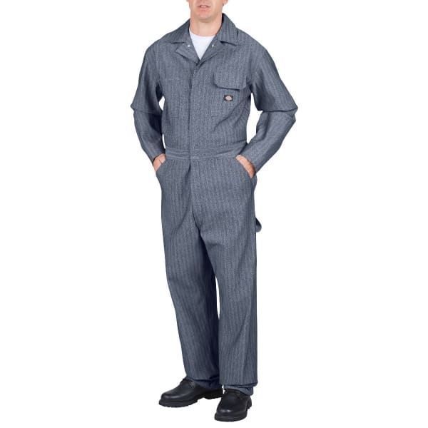 DICKIES Men's Fisher Stripe Cotton Coverall, Extended Sizes