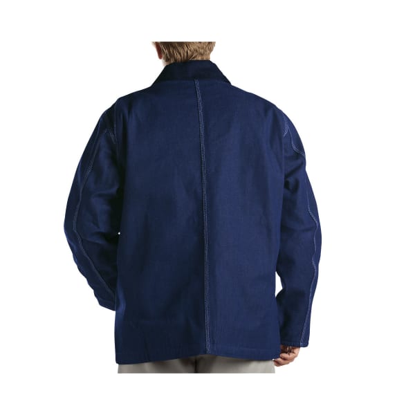 DICKIES Men's Denim Blanket Lined Chore Coat, Indigo Blue